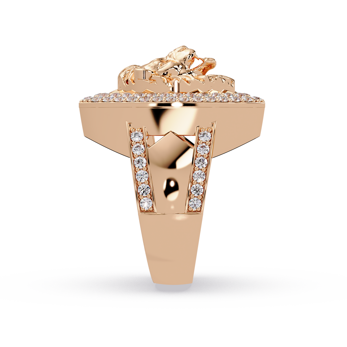 1.1 CTW Lion Crest Pavé Diamond Ring — Alternate View 10