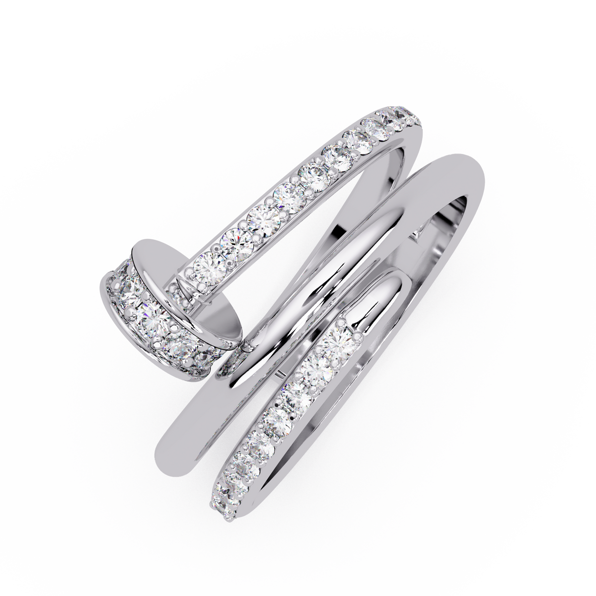 0.5 CTW Sculptural Loop Pavé Diamond Ring — Alternate View 11