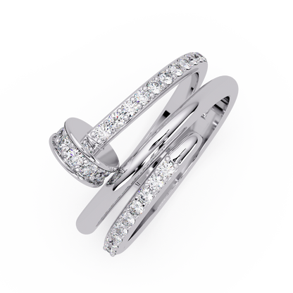 0.5 CTW Sculptural Loop Pavé Diamond Ring — Alternate View 11