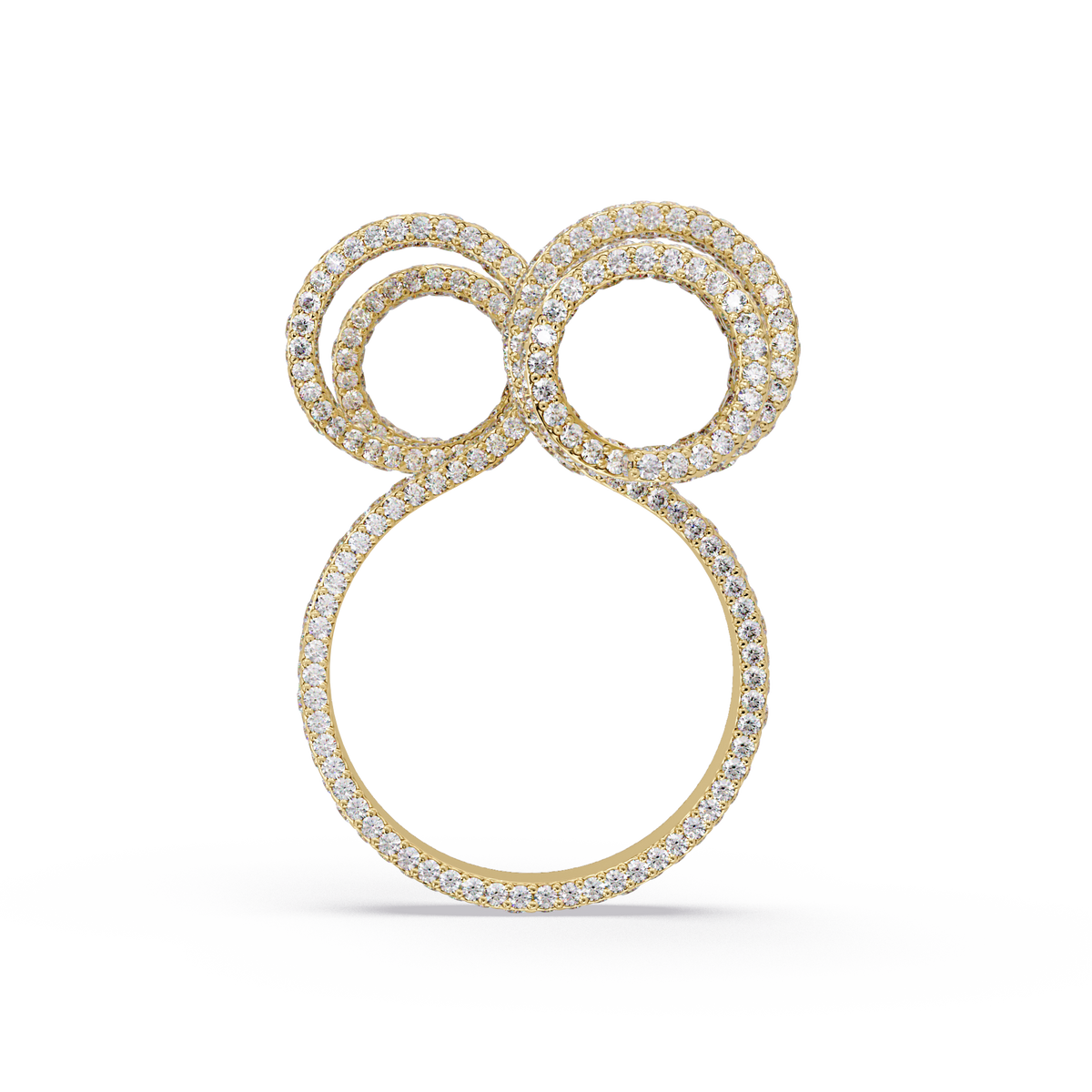 5.5 CTW Spiral Pavé Statement Diamond Ring — Alternate View 9