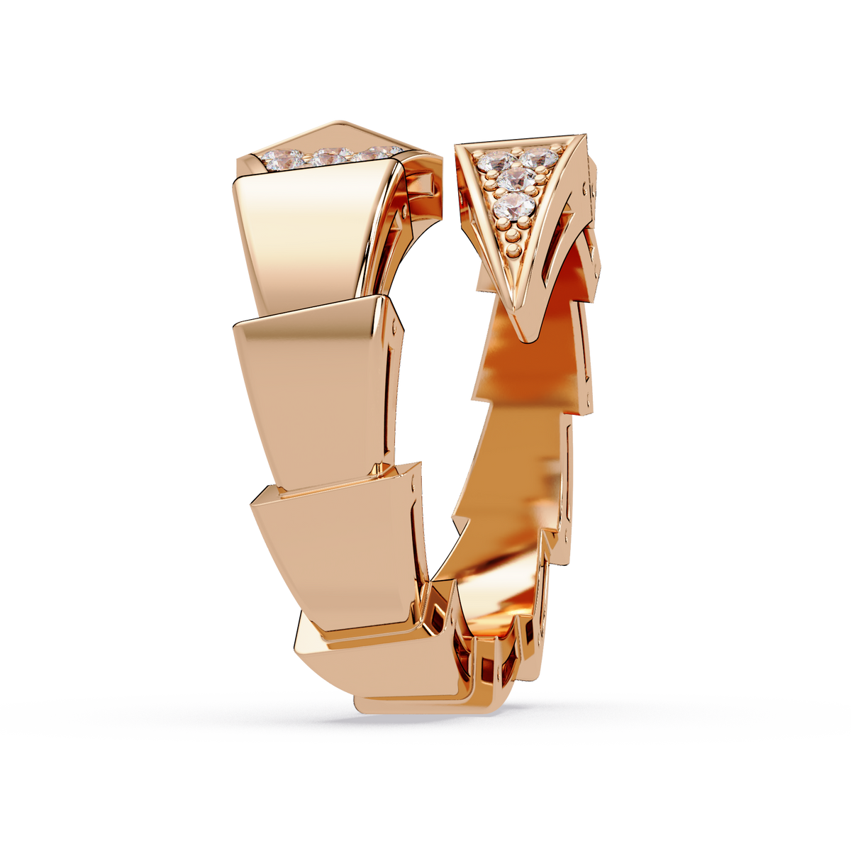 0.3 CTW Geometric Pavé Wrap Diamond Ring — Alternate Side View