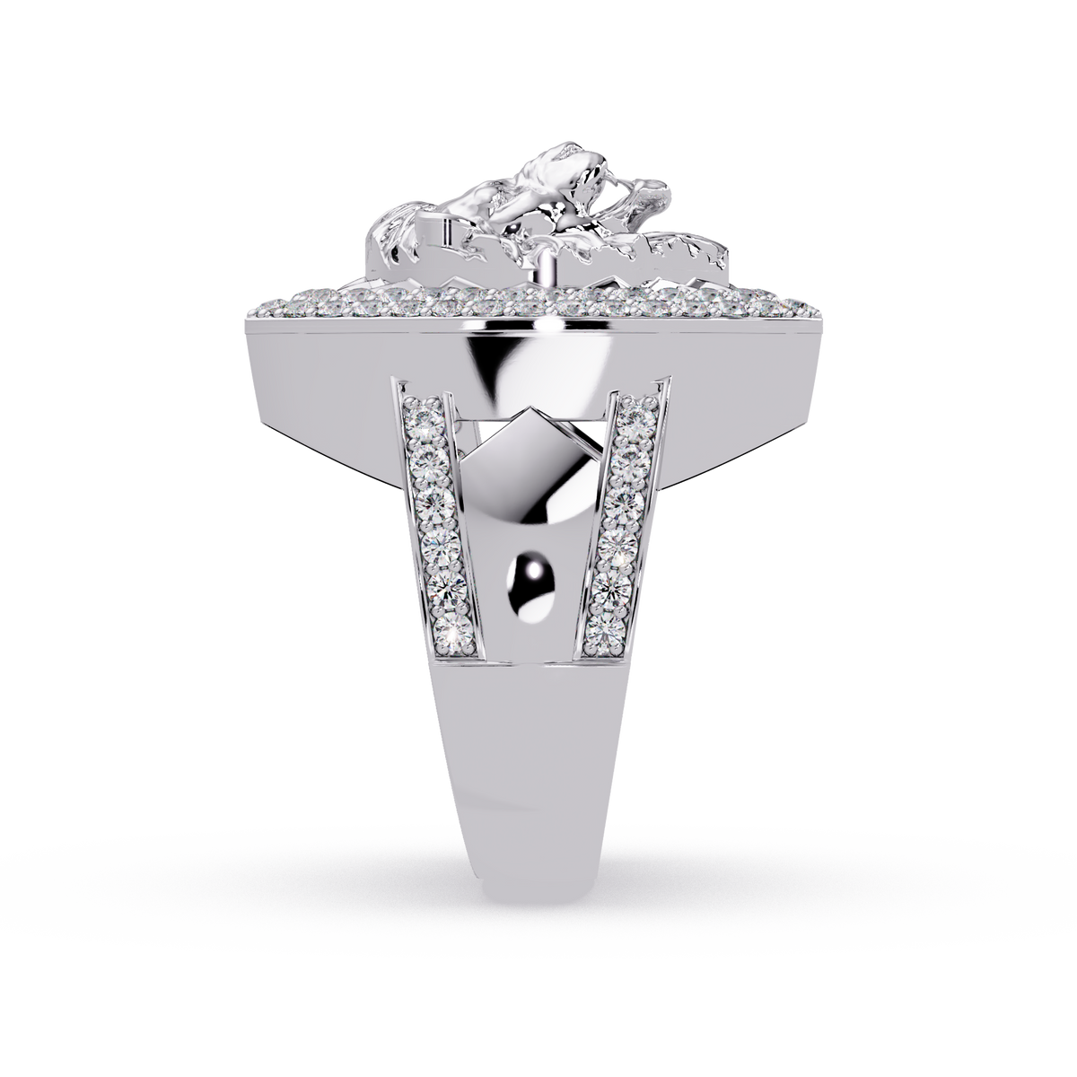 1.1 CTW Lion Crest Pavé Diamond Ring — Alternate View 11