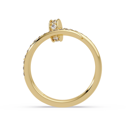 0.5 CTW Sculptural Loop Pavé Diamond Ring — Alternate View 6