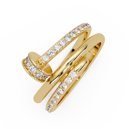 0.5 CTW Sculptural Loop Pavé Diamond Ring — Alternate View 12