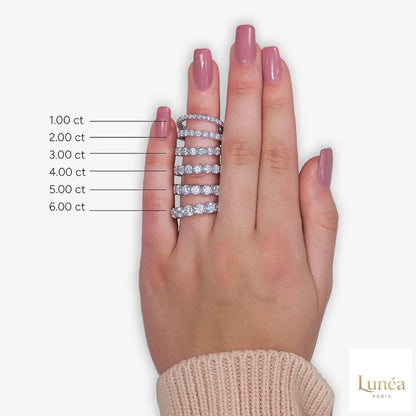 5 CT Round Lab Diamond Eternity Ring | Lab Grown | 14K Gold & Platinum