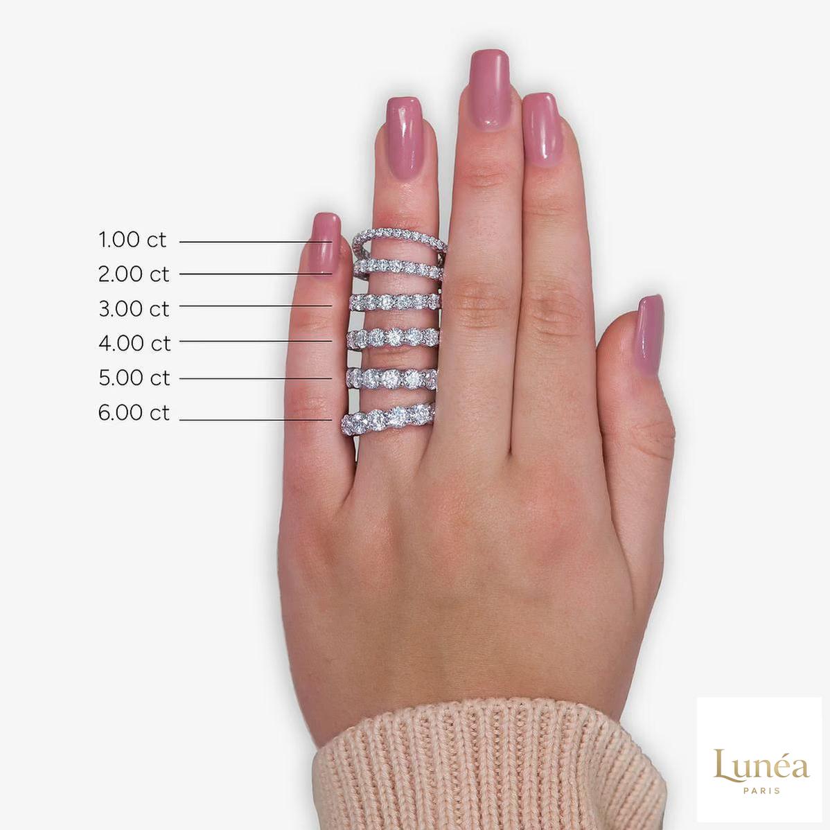 3 CT Round Lab Diamond Eternity Ring | Lab Grown | 14K Gold & Platinum